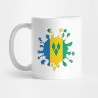 St Vincent and the Grenadines National Flag Paint Splash Mug